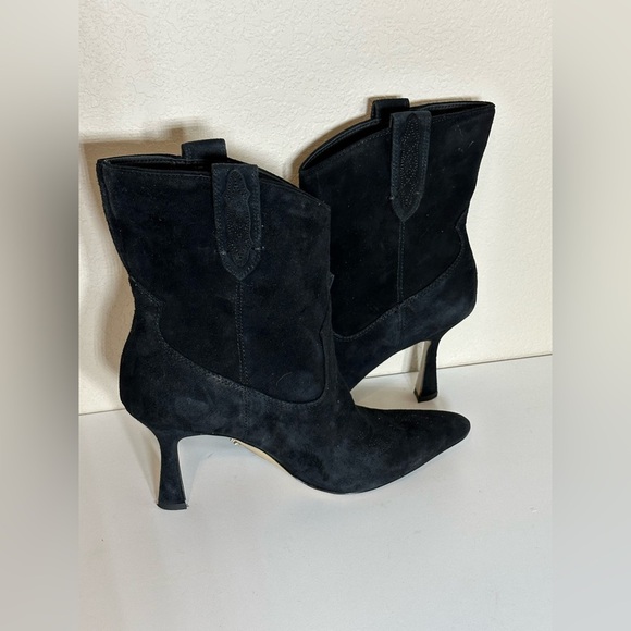 Sam Edelman Moe Western Boot Women’s 8.5 Cowgirl Suede Western Black - Picture 4 of 12